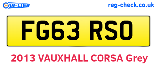FG63RSO are the vehicle registration plates.