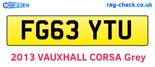 FG63YTU are the vehicle registration plates.