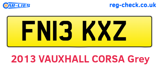 FN13KXZ are the vehicle registration plates.