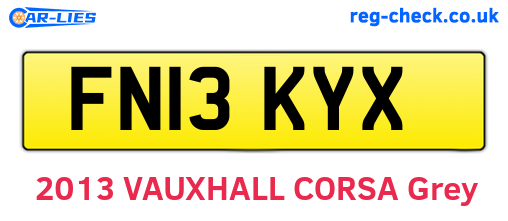 FN13KYX are the vehicle registration plates.