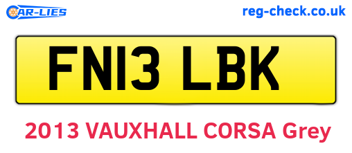 FN13LBK are the vehicle registration plates.