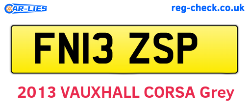 FN13ZSP are the vehicle registration plates.