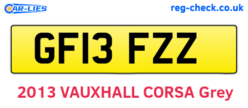 GF13FZZ are the vehicle registration plates.