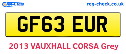 GF63EUR are the vehicle registration plates.