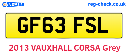 GF63FSL are the vehicle registration plates.