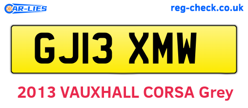 GJ13XMW are the vehicle registration plates.