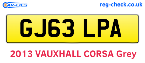 GJ63LPA are the vehicle registration plates.