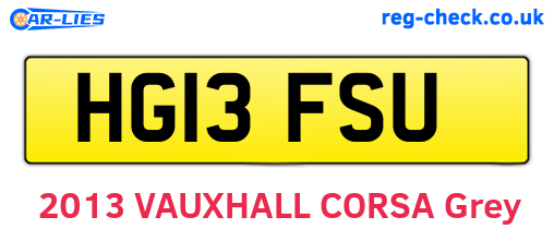 HG13FSU are the vehicle registration plates.