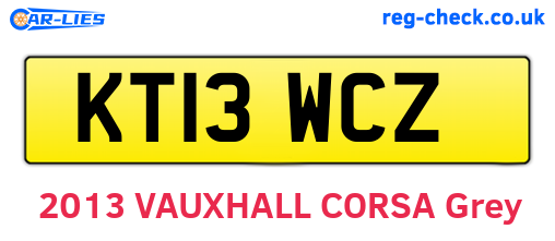 KT13WCZ are the vehicle registration plates.