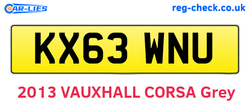 KX63WNU are the vehicle registration plates.