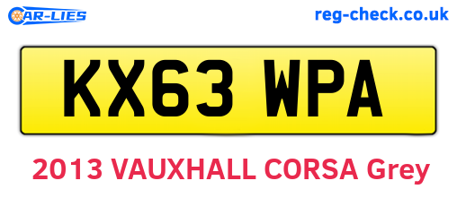 KX63WPA are the vehicle registration plates.