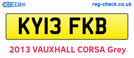 KY13FKB are the vehicle registration plates.