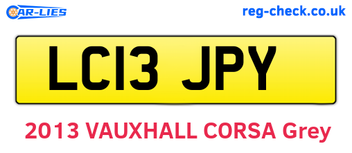 LC13JPY are the vehicle registration plates.