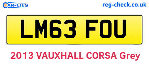 LM63FOU are the vehicle registration plates.