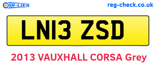 LN13ZSD are the vehicle registration plates.