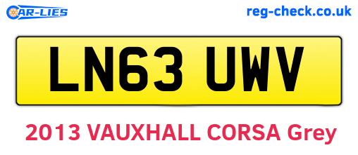 LN63UWV are the vehicle registration plates.