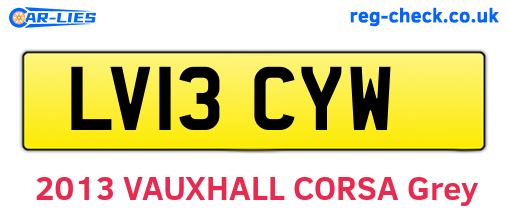 LV13CYW are the vehicle registration plates.