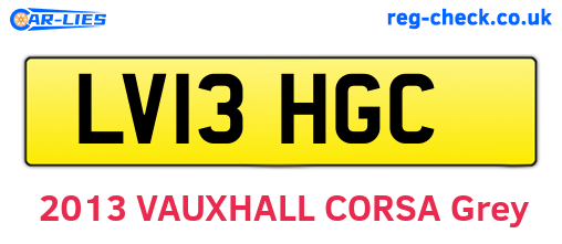 LV13HGC are the vehicle registration plates.