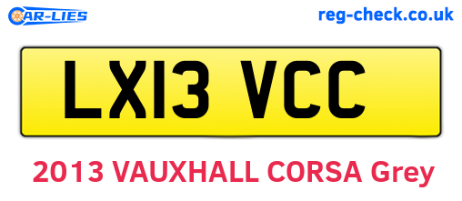 LX13VCC are the vehicle registration plates.