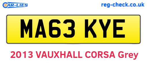 MA63KYE are the vehicle registration plates.