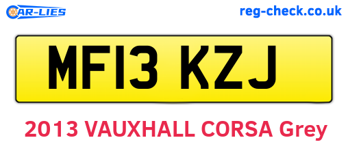 MF13KZJ are the vehicle registration plates.