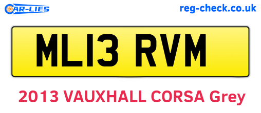 ML13RVM are the vehicle registration plates.