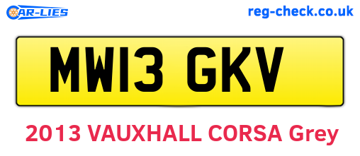 MW13GKV are the vehicle registration plates.