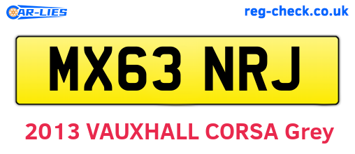 MX63NRJ are the vehicle registration plates.