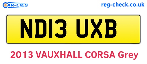 ND13UXB are the vehicle registration plates.