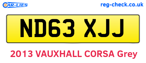 ND63XJJ are the vehicle registration plates.
