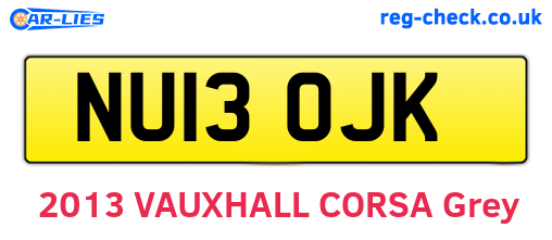 NU13OJK are the vehicle registration plates.