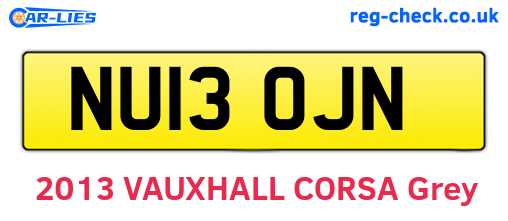 NU13OJN are the vehicle registration plates.