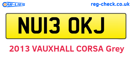 NU13OKJ are the vehicle registration plates.