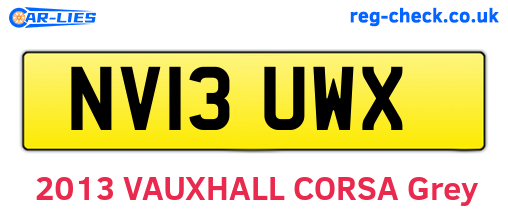 NV13UWX are the vehicle registration plates.