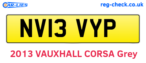 NV13VYP are the vehicle registration plates.