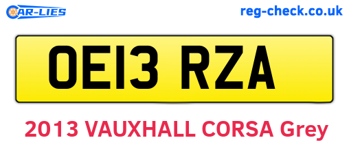 OE13RZA are the vehicle registration plates.