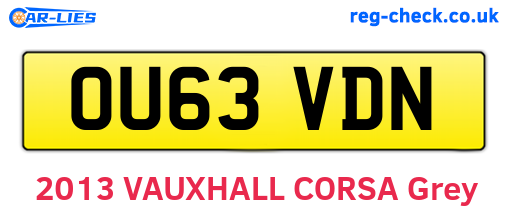 OU63VDN are the vehicle registration plates.