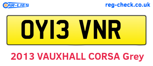 OY13VNR are the vehicle registration plates.