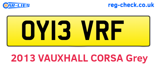OY13VRF are the vehicle registration plates.