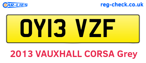 OY13VZF are the vehicle registration plates.