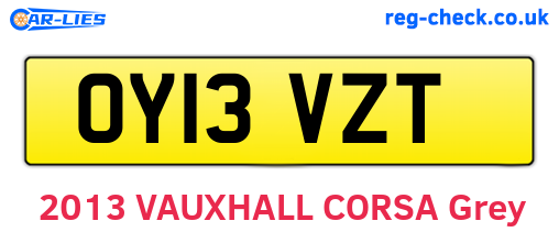 OY13VZT are the vehicle registration plates.