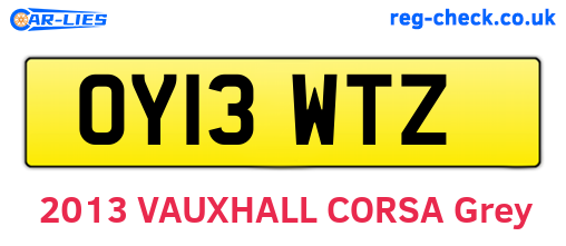 OY13WTZ are the vehicle registration plates.
