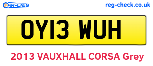 OY13WUH are the vehicle registration plates.