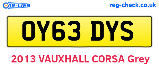 OY63DYS are the vehicle registration plates.