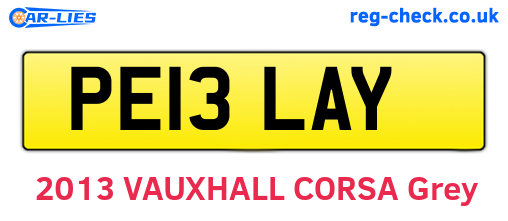 PE13LAY are the vehicle registration plates.
