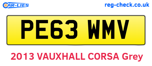 PE63WMV are the vehicle registration plates.