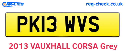 PK13WVS are the vehicle registration plates.