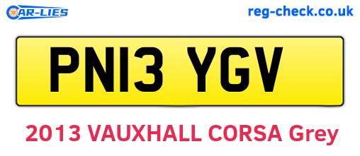 PN13YGV are the vehicle registration plates.