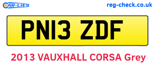 PN13ZDF are the vehicle registration plates.