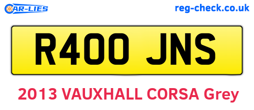 R400JNS are the vehicle registration plates.